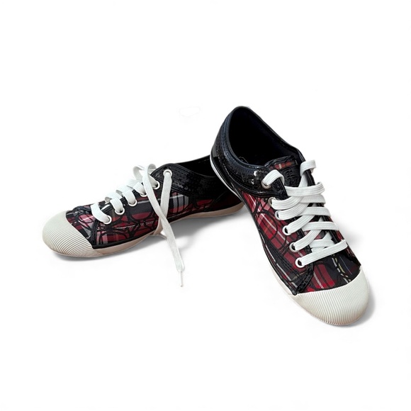 EUC - Coach Women's Shoes Zorra Plaid Sequins Sneakers Size 7 **Worn Once** - Picture 1 of 10